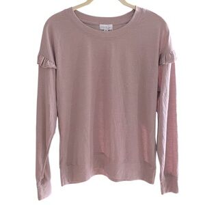 Olivia Sky Ruffle Sleeve Long Sleeve Top - Mauve Pink - Size M